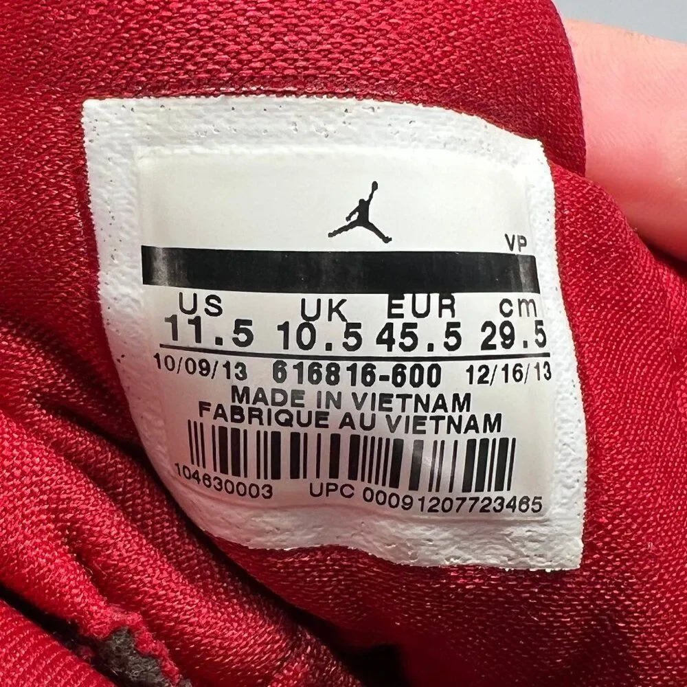 Jordan Flight 45 Shoes Men's Size 11.5 Red High Top‎ Retro Basketball Sneakers